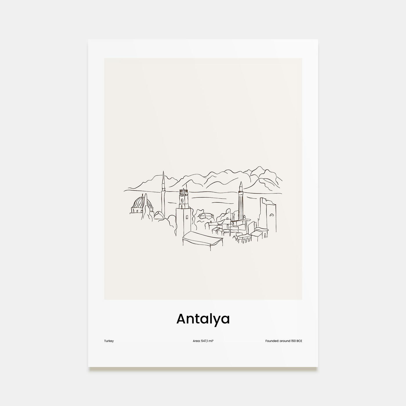 Antalya Drawn Poster