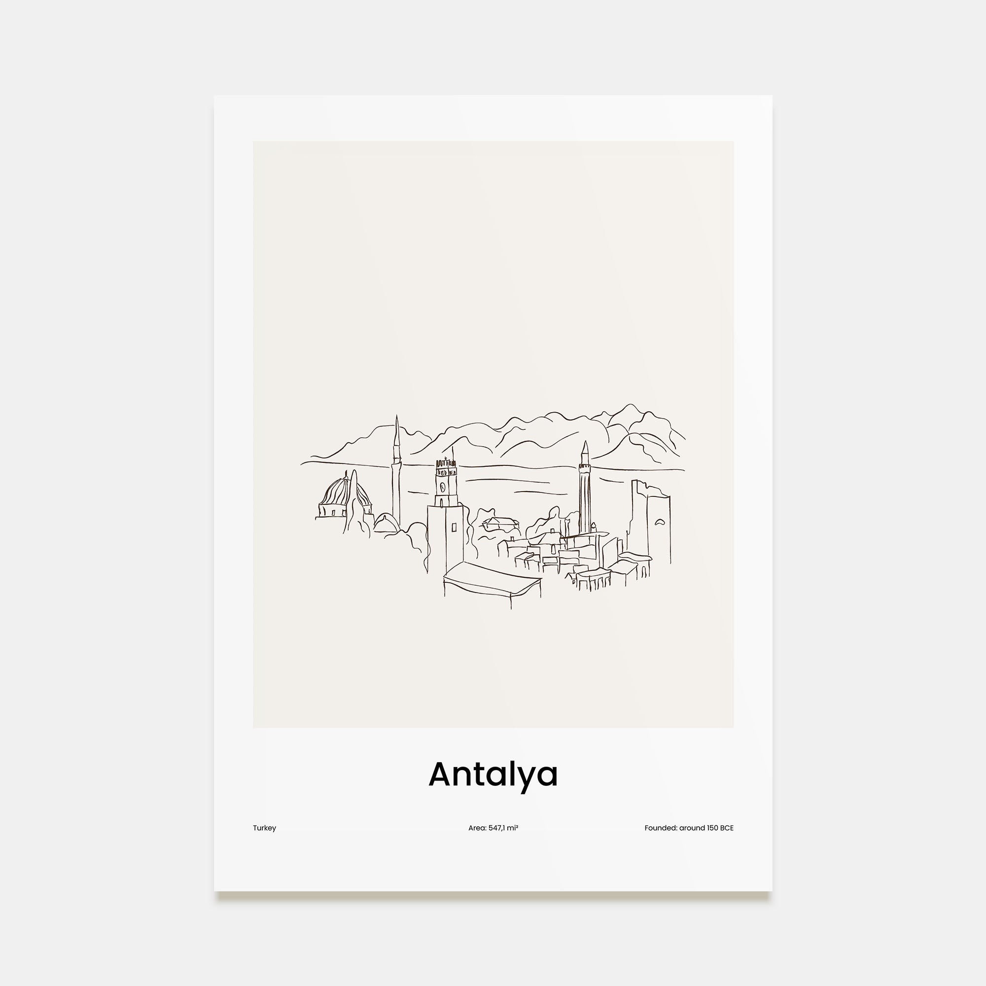 Antalya Drawn Poster