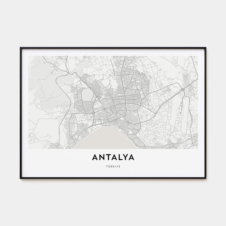 Antalya Map Landscape Poster