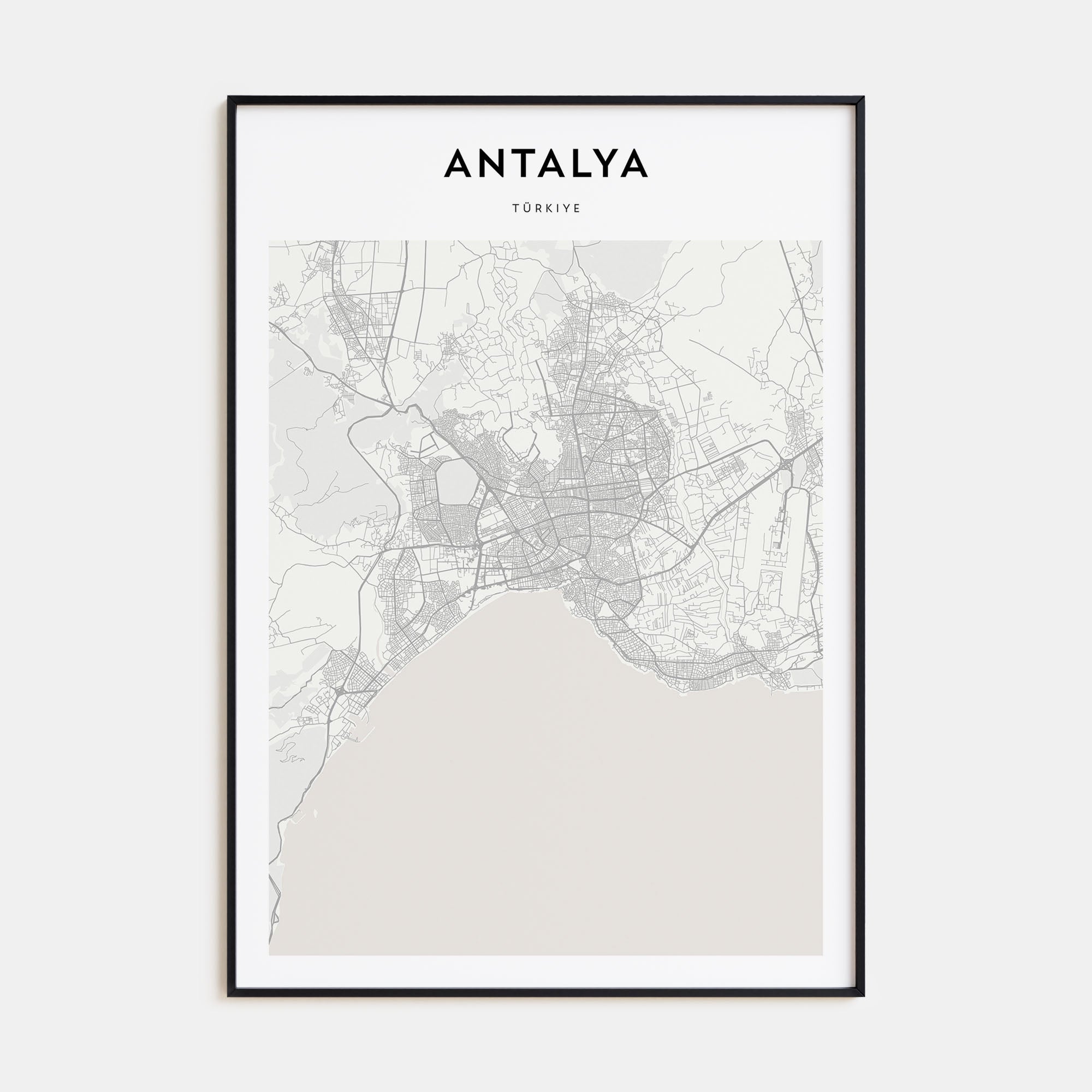 Antalya Map Portrait Poster