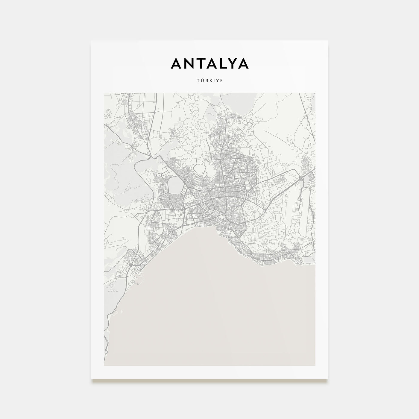 Antalya Map Portrait Poster