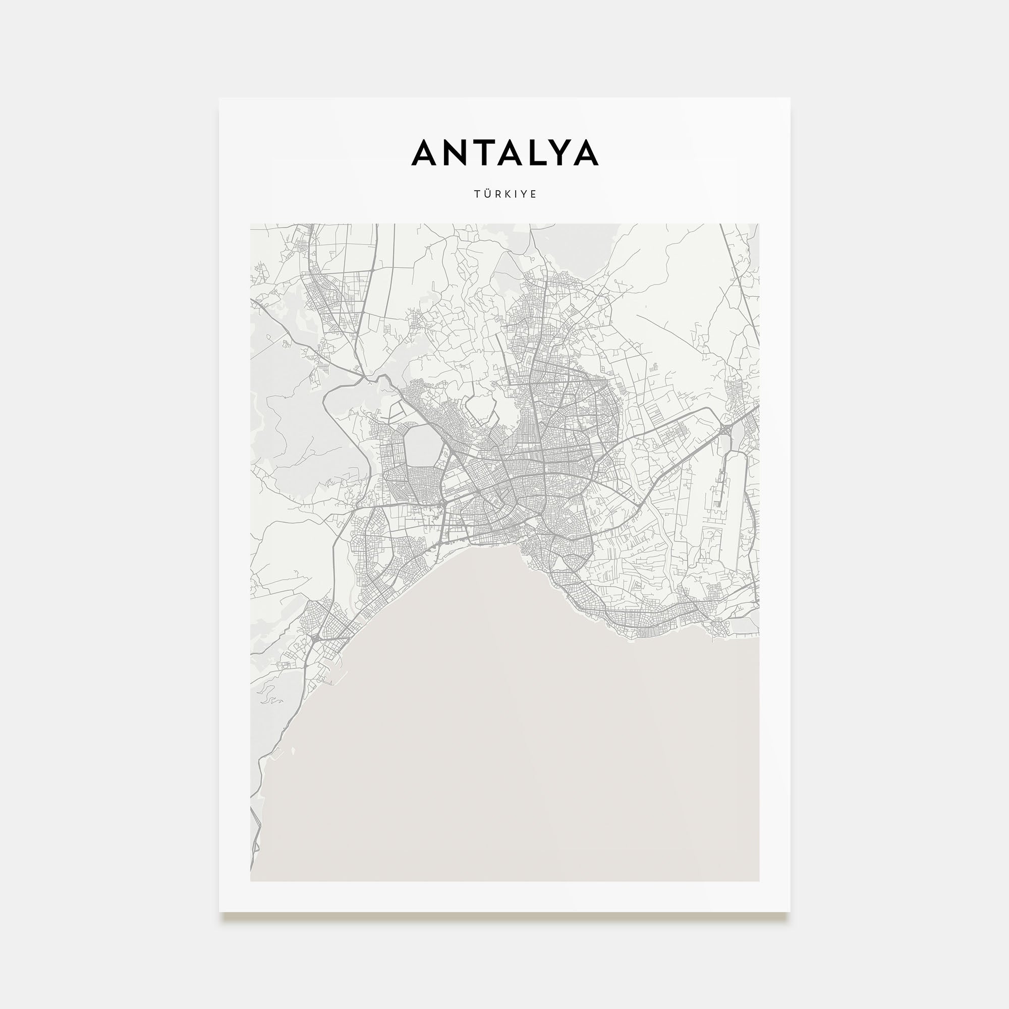 Antalya Map Portrait Poster