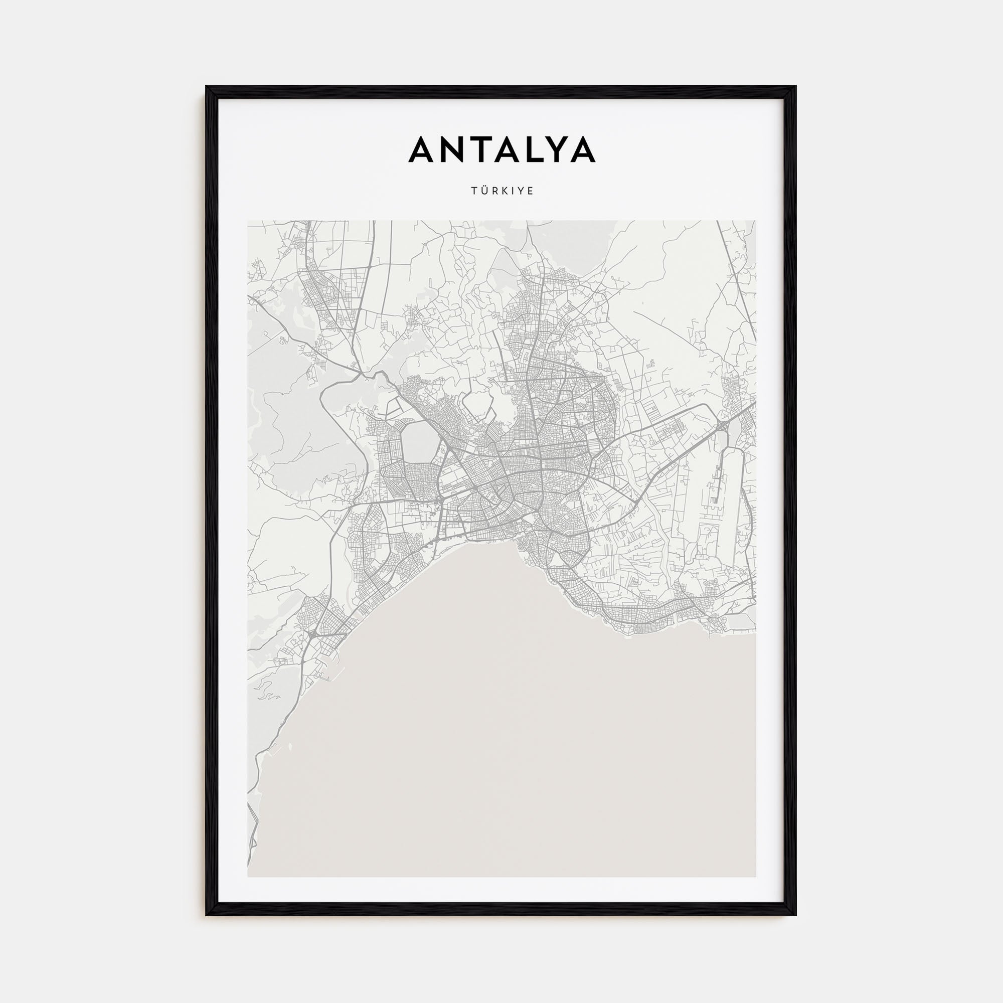 Antalya Map Portrait Poster