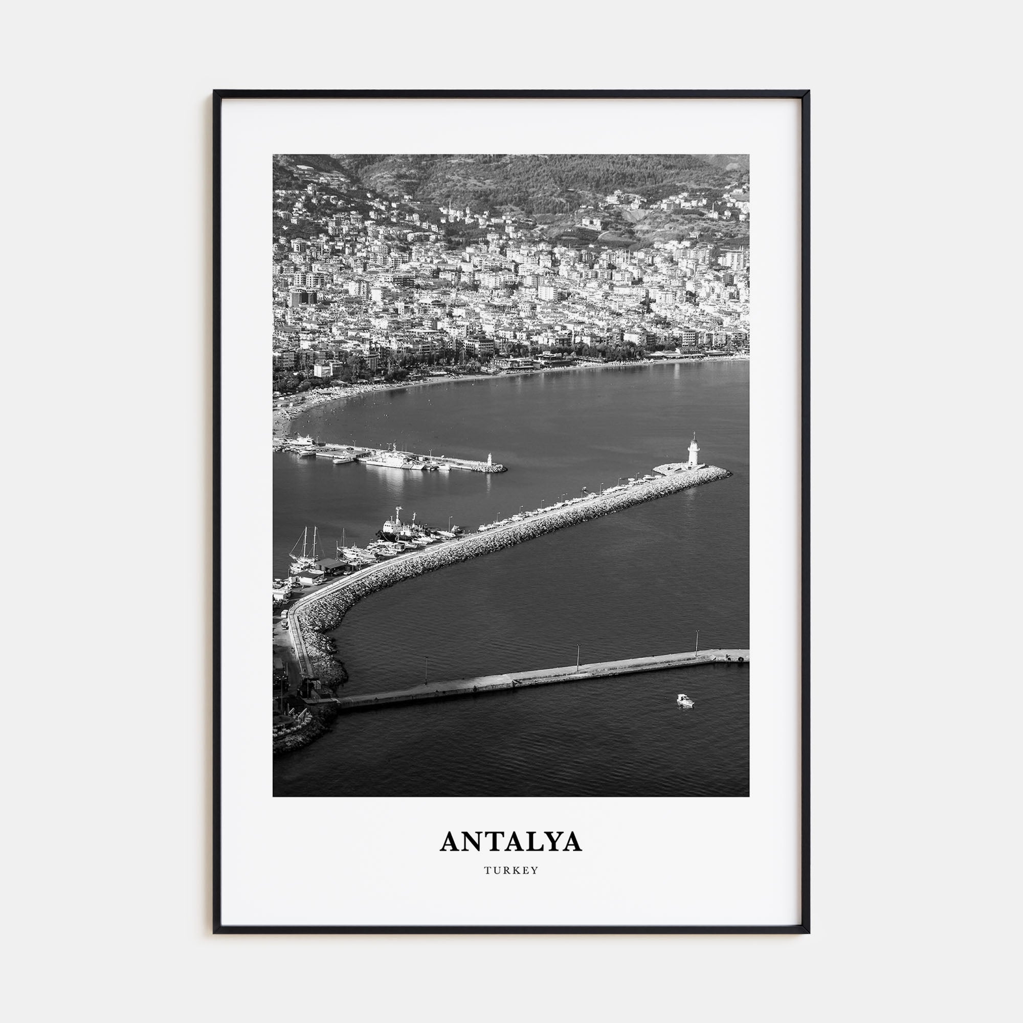 Antalya Portrait B&W Poster