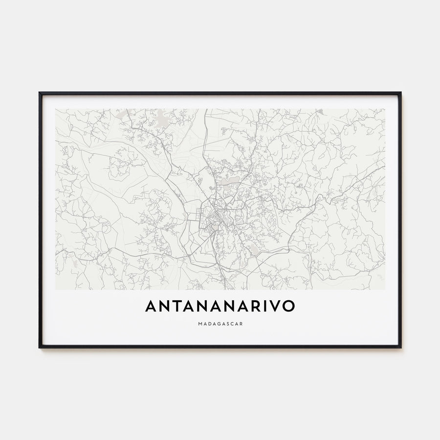 Antananarivo Map Landscape Poster