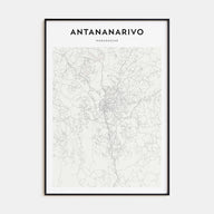 Antananarivo Map Portrait Poster