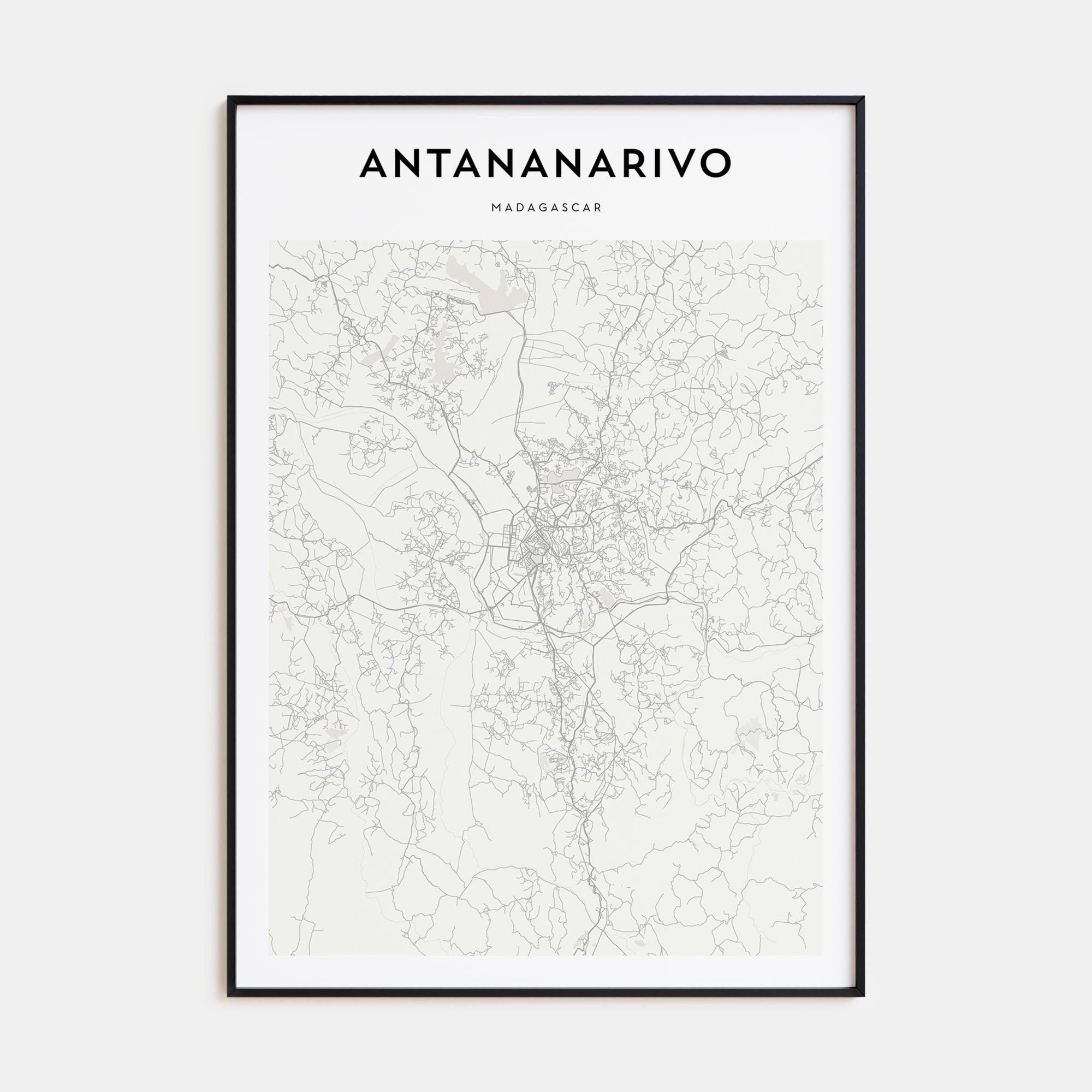 Antananarivo Map Portrait Poster
