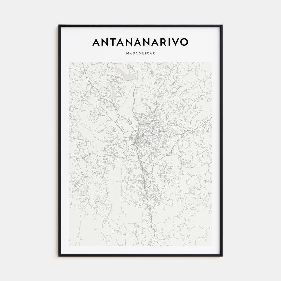 Antananarivo Map Portrait Poster