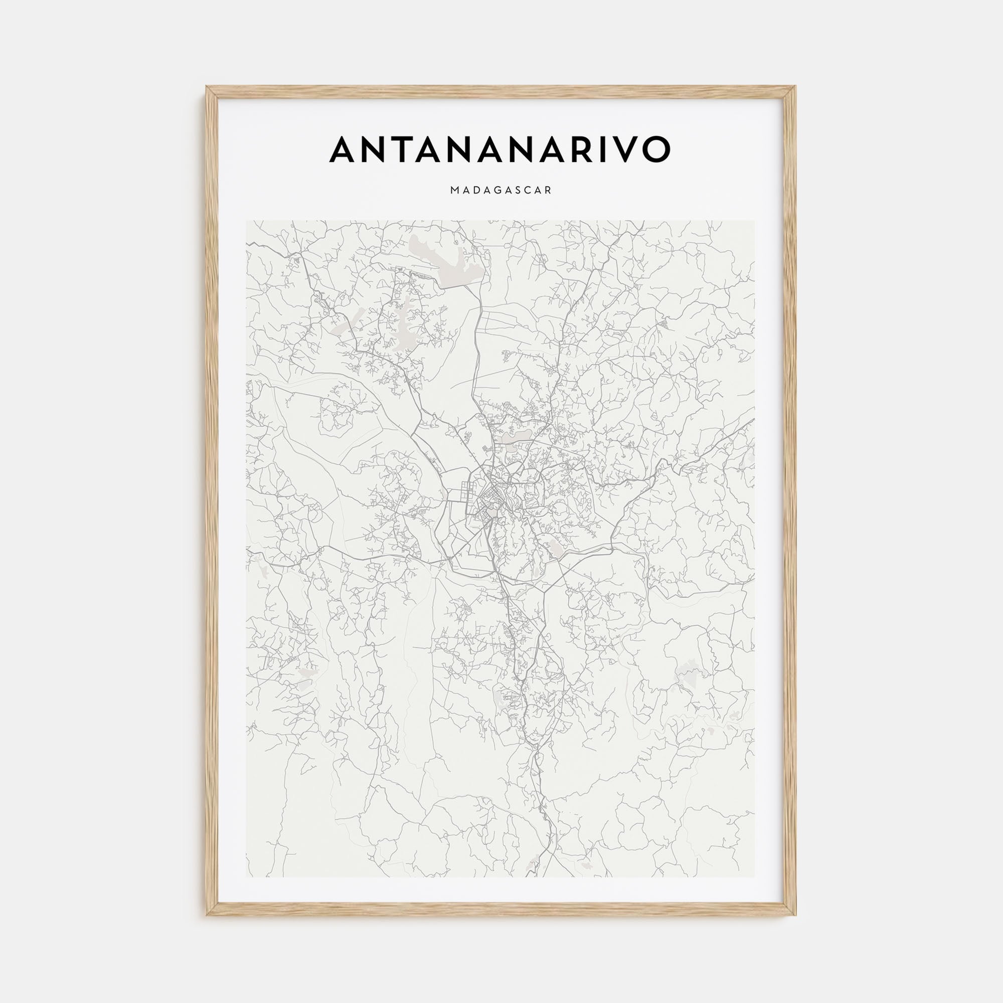 Antananarivo Map Portrait Poster
