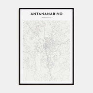 Antananarivo Map Portrait Poster