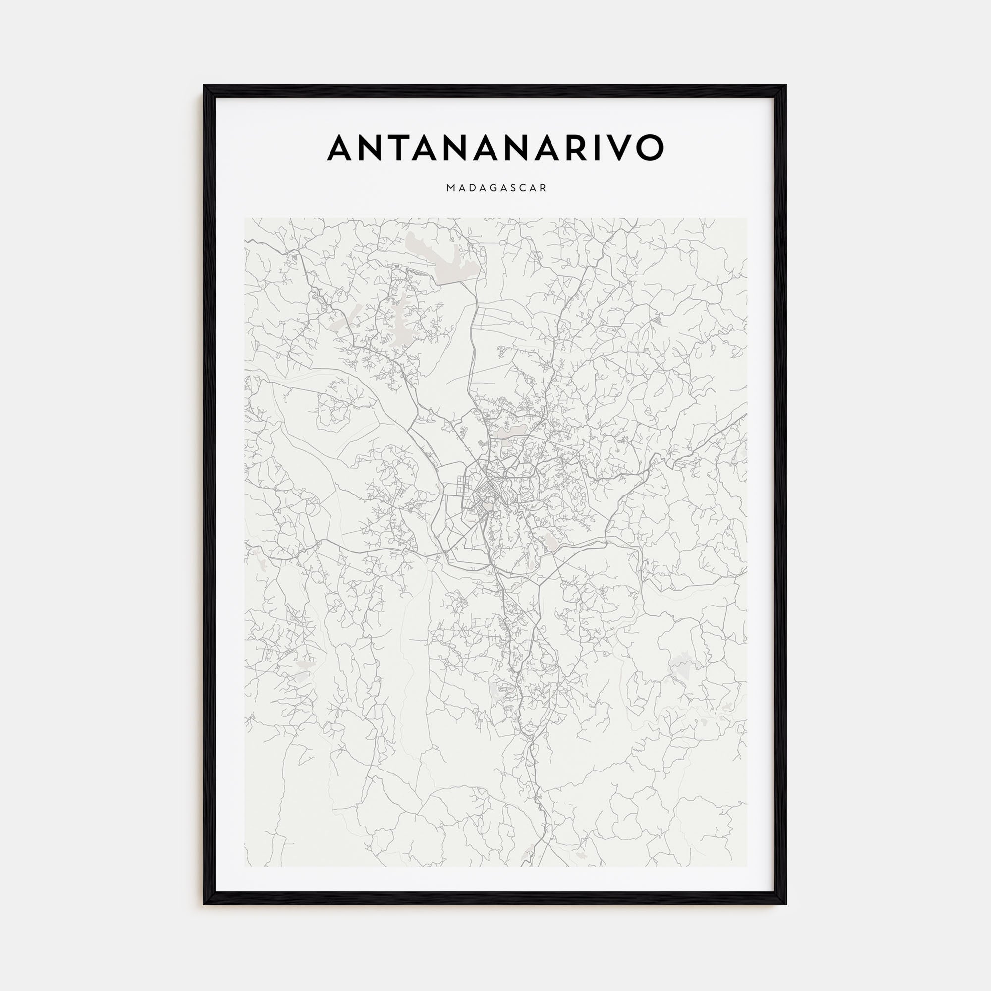 Antananarivo Map Portrait Poster