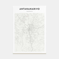 Antananarivo Map Portrait Poster
