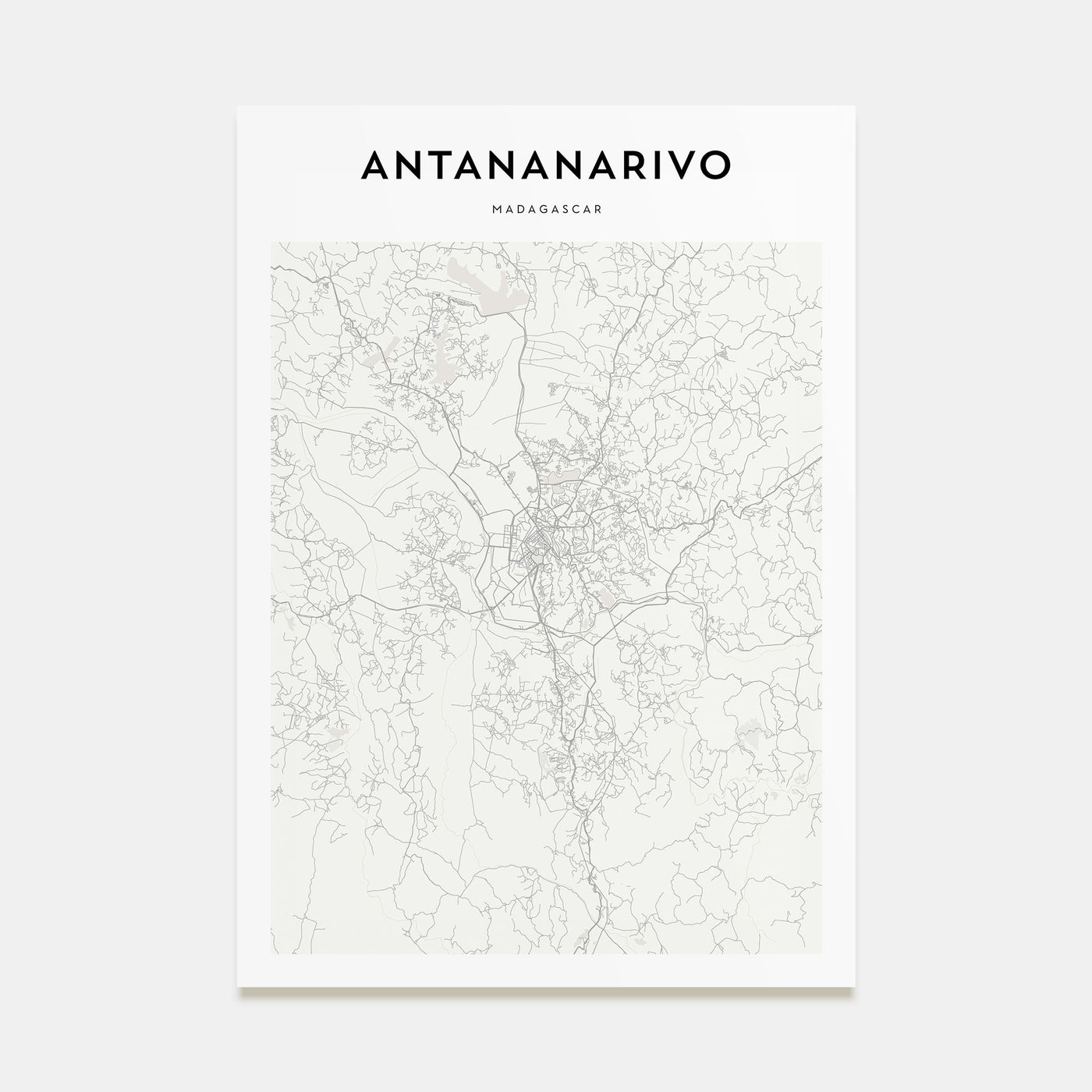 Antananarivo Map Portrait Poster
