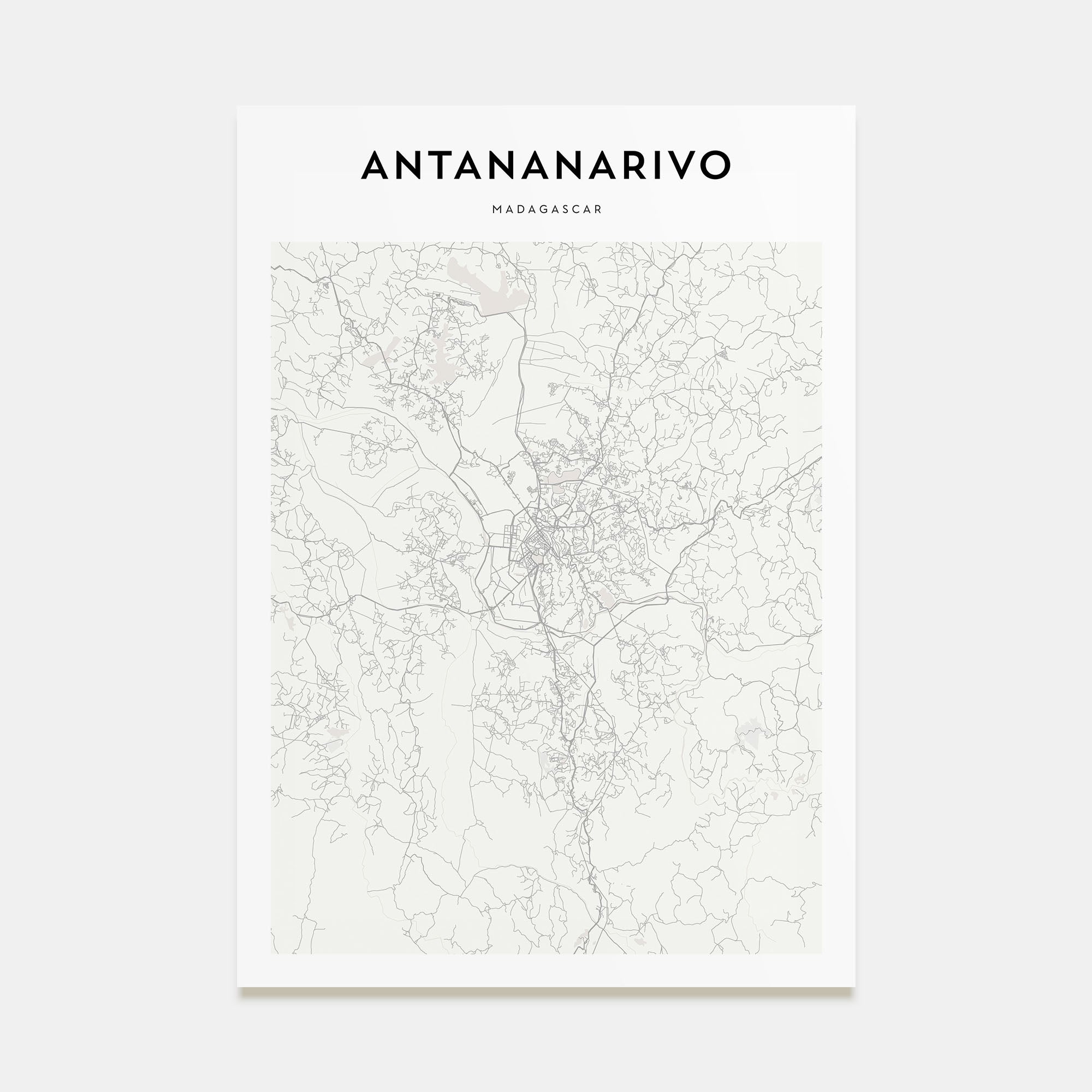Antananarivo Map Portrait Poster