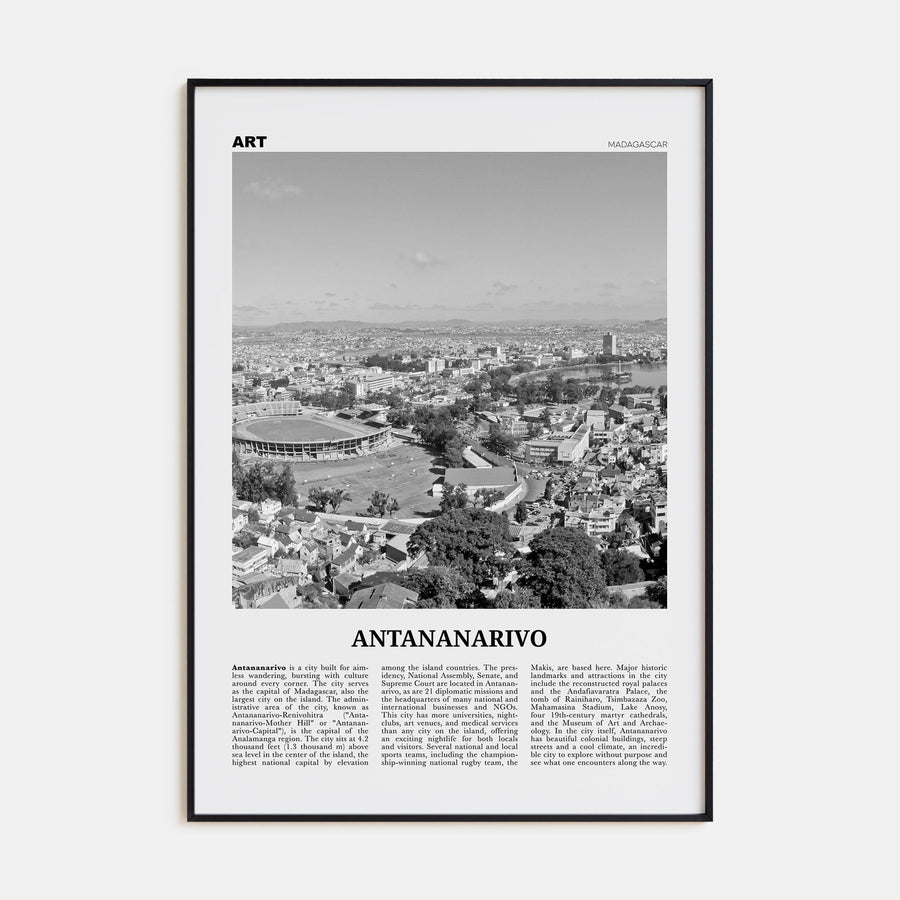 Antananarivo Travel B&W Poster
