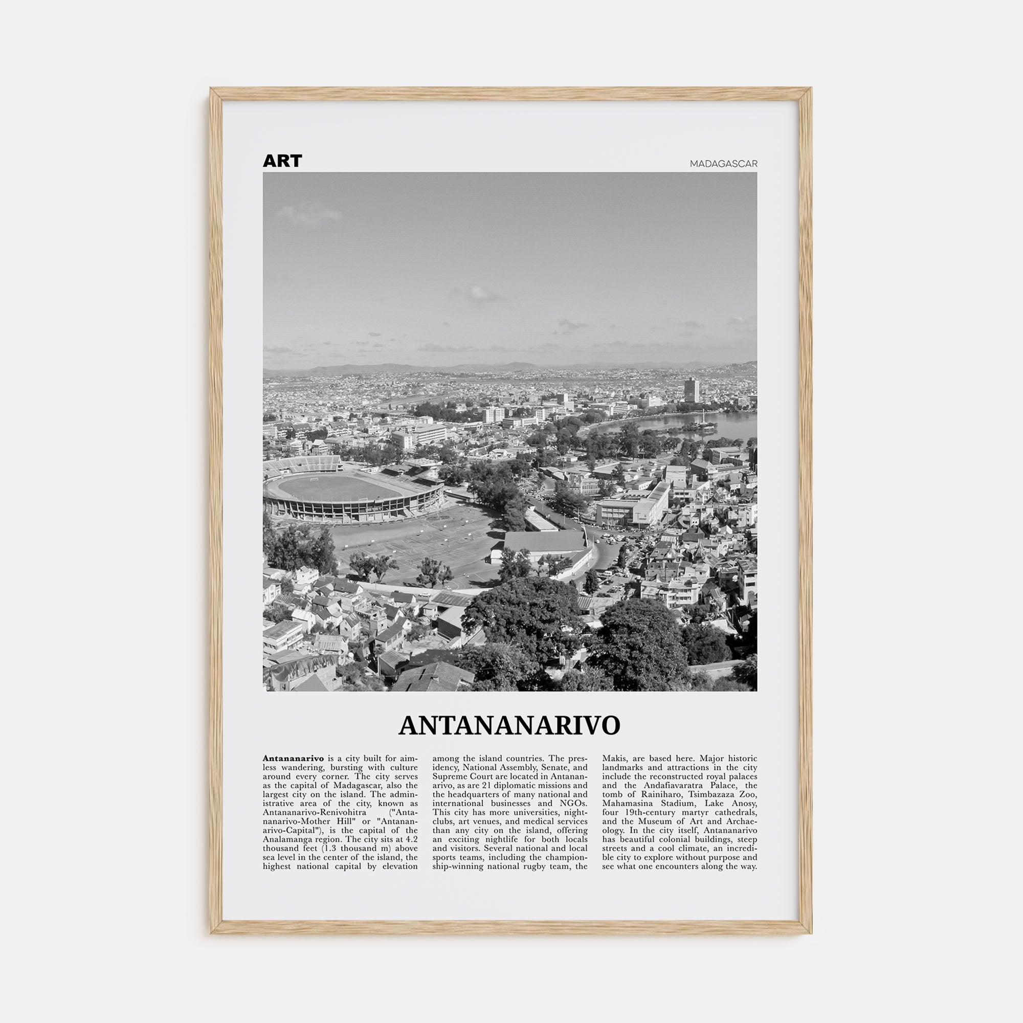 Antananarivo Travel B&W Poster