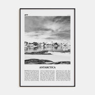 Antarctica Travel B&W Poster