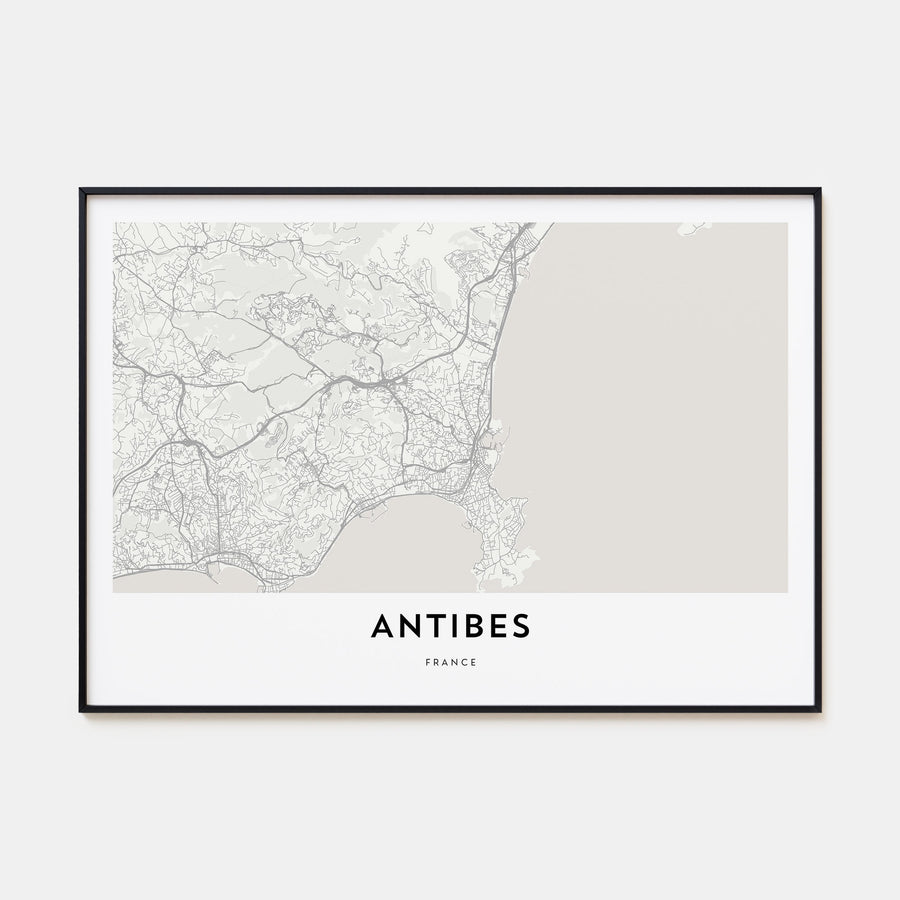 Antibes Map Landscape Poster