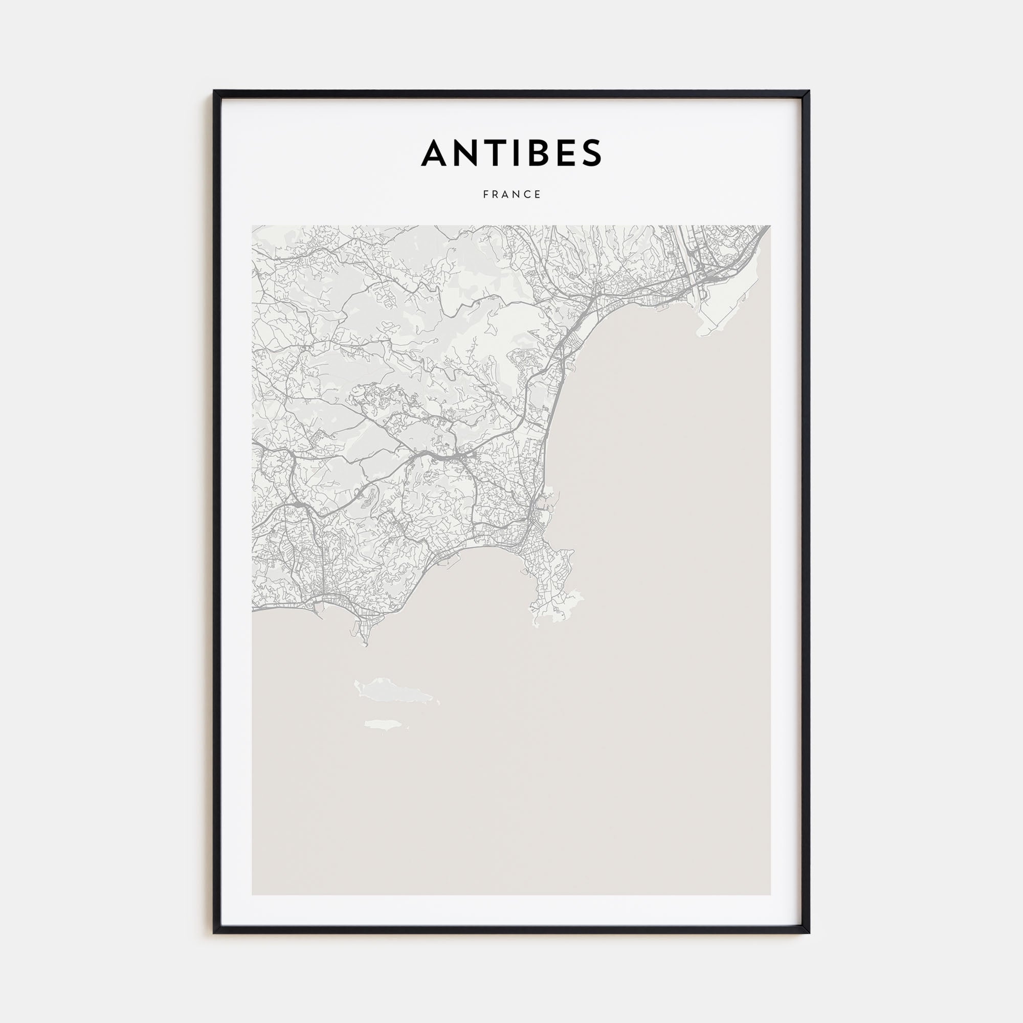 Antibes Map Portrait Poster
