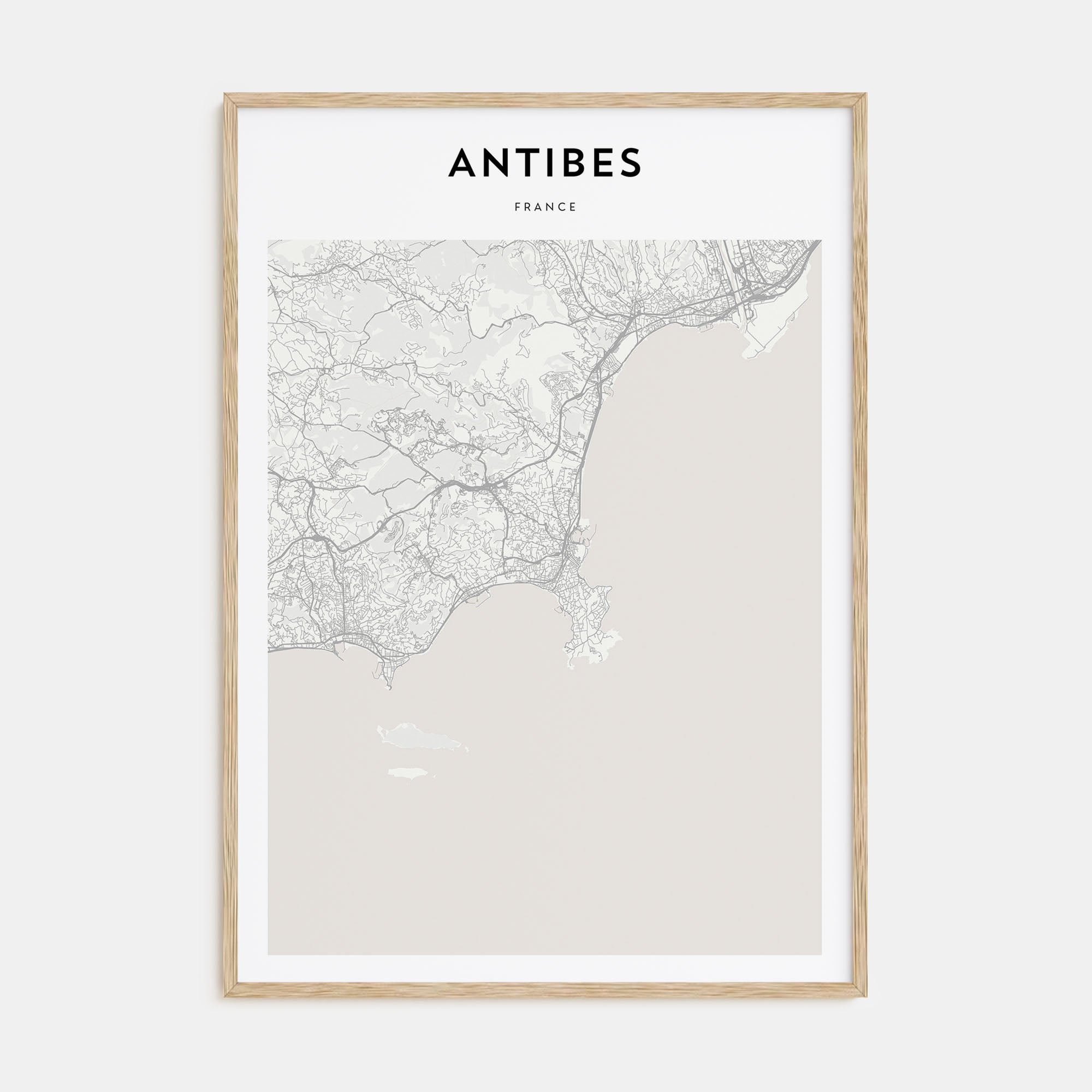 Antibes Map Portrait Poster