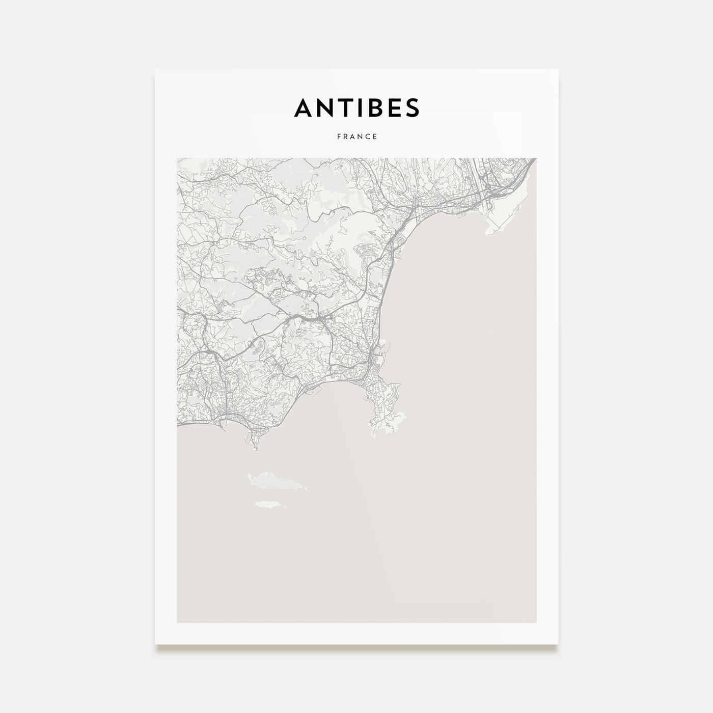 Antibes Map Portrait Poster