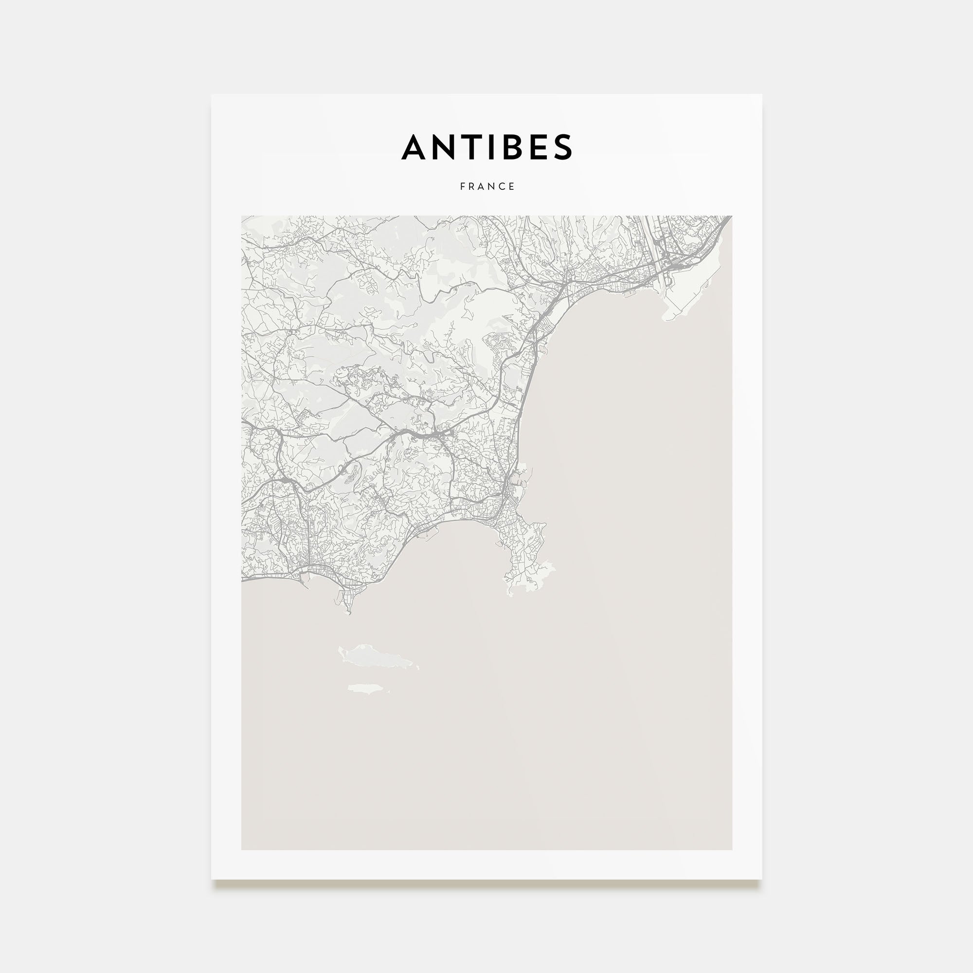 Antibes Map Portrait Poster