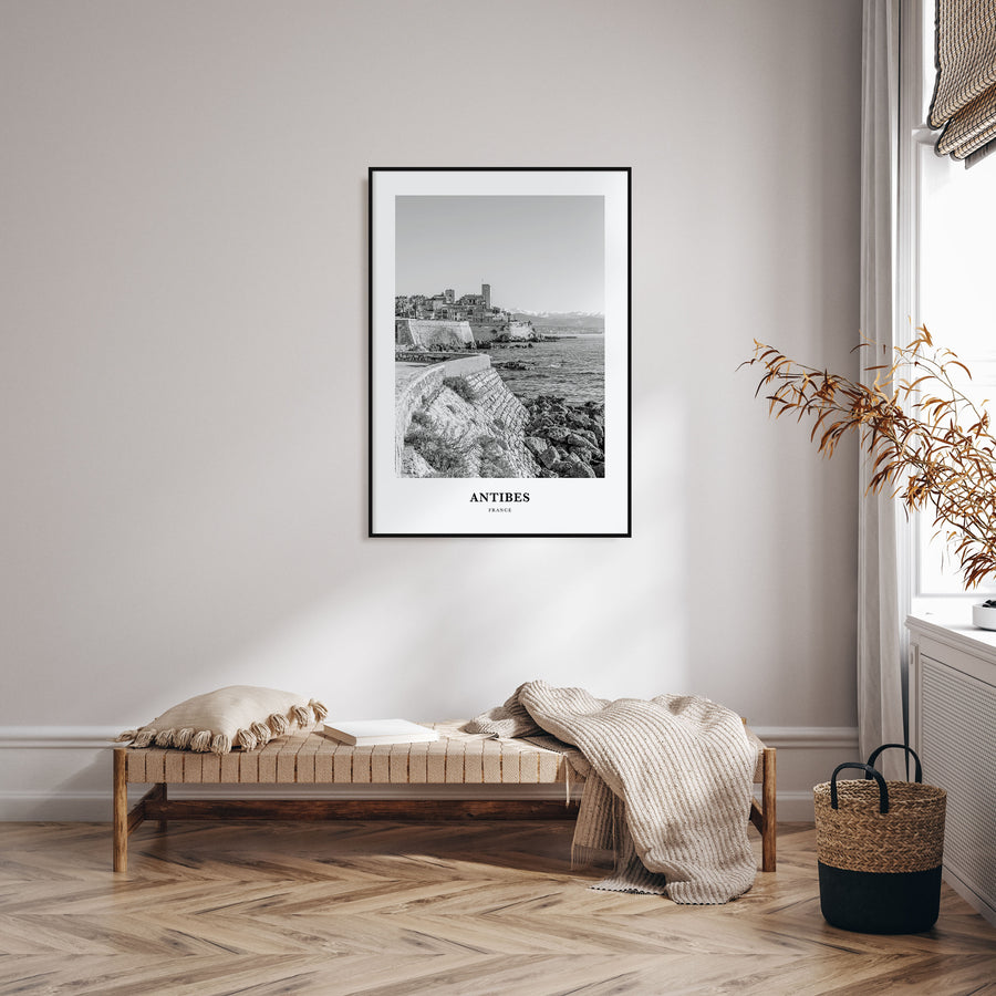 Antibes Portrait B&W Poster