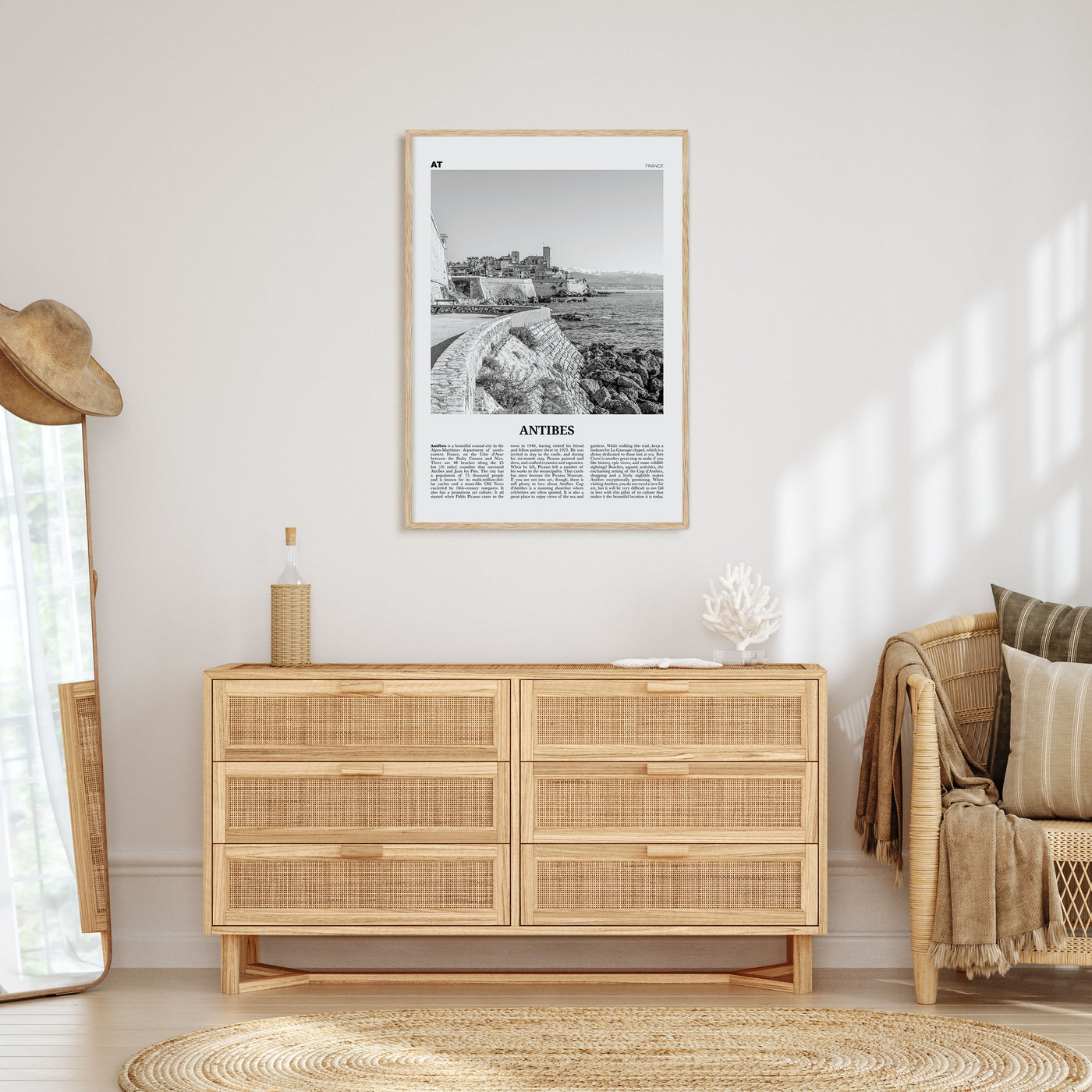 Antibes Travel B&W Poster