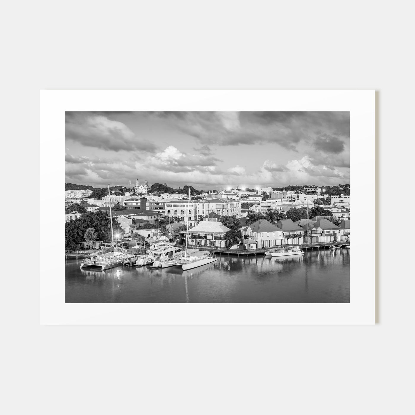Antigua and Barbuda Landscape B&W Poster