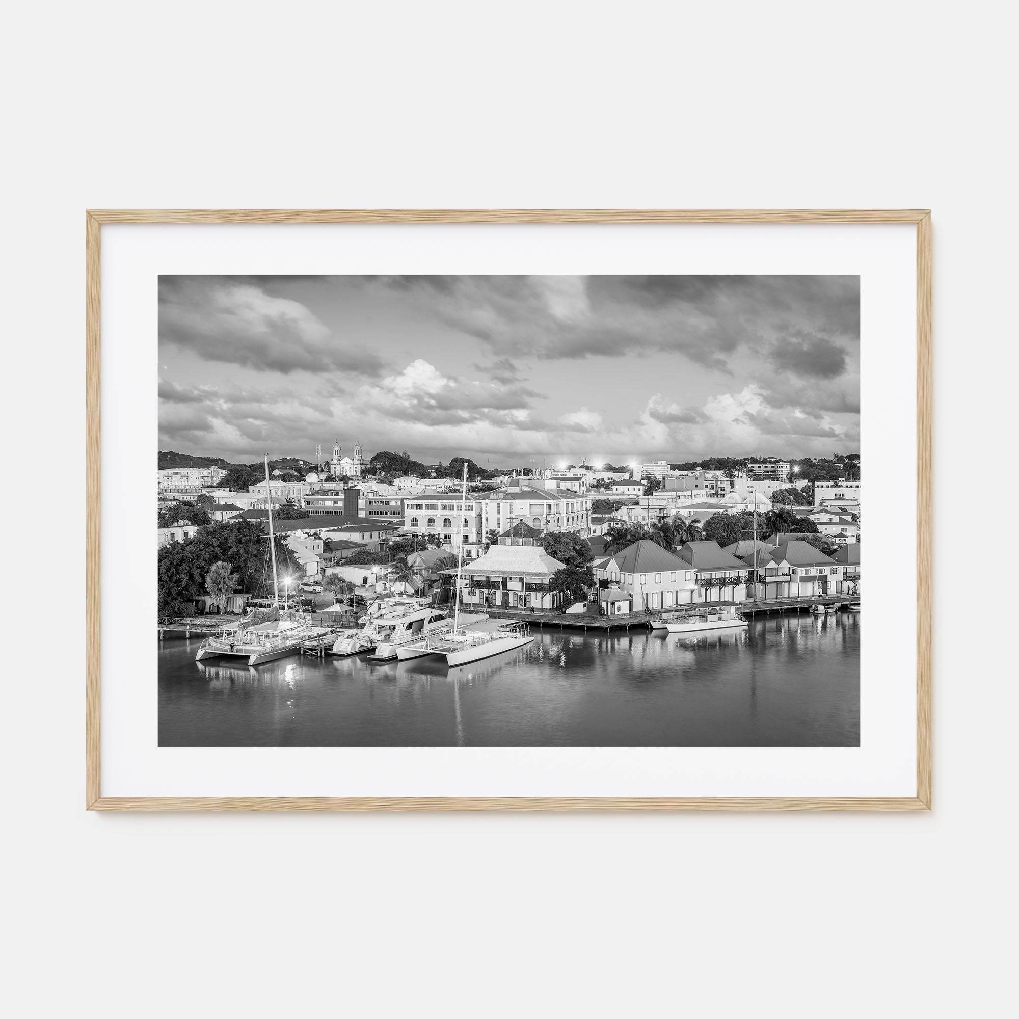 Antigua and Barbuda Landscape B&W Poster