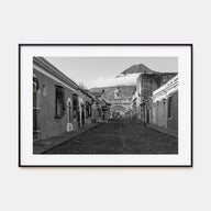 Antigua Guatemala Landscape B&W Poster