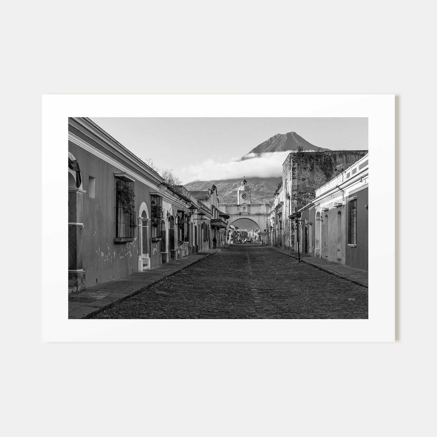 Antigua Guatemala Landscape B&W Poster