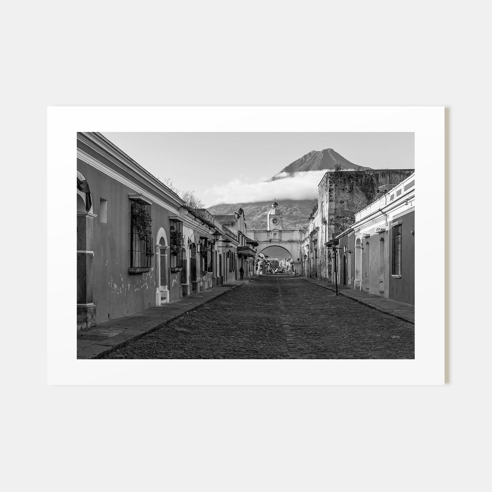 Antigua Guatemala Landscape B&W Poster