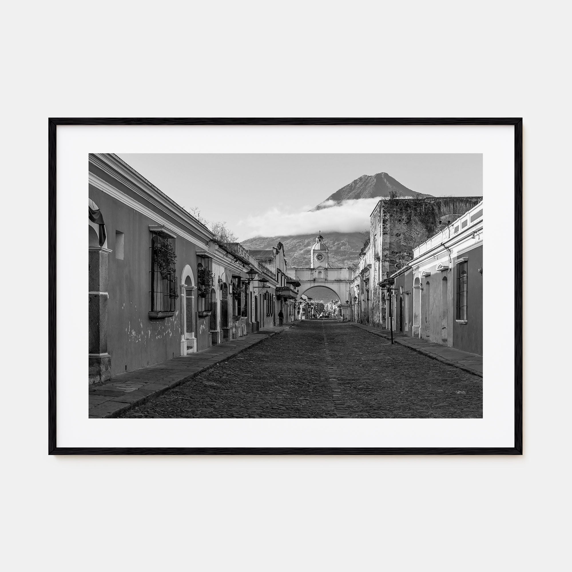 Antigua Guatemala Landscape B&W Poster