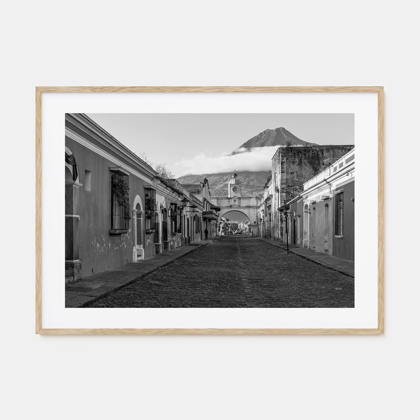 Antigua Guatemala Landscape B&W Poster