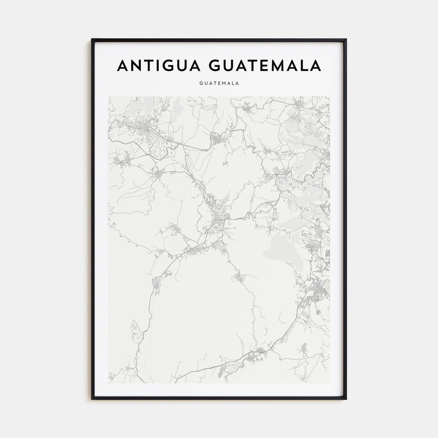 Antigua Guatemala Map Portrait Poster