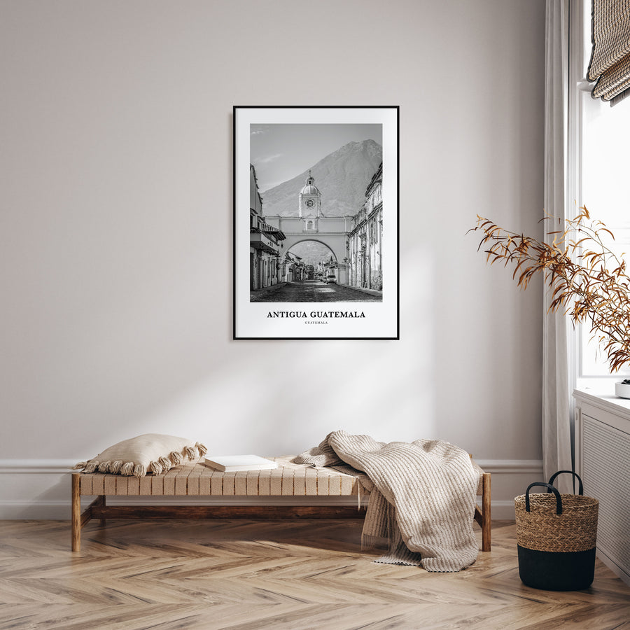 Antigua Guatemala Portrait B&W Poster