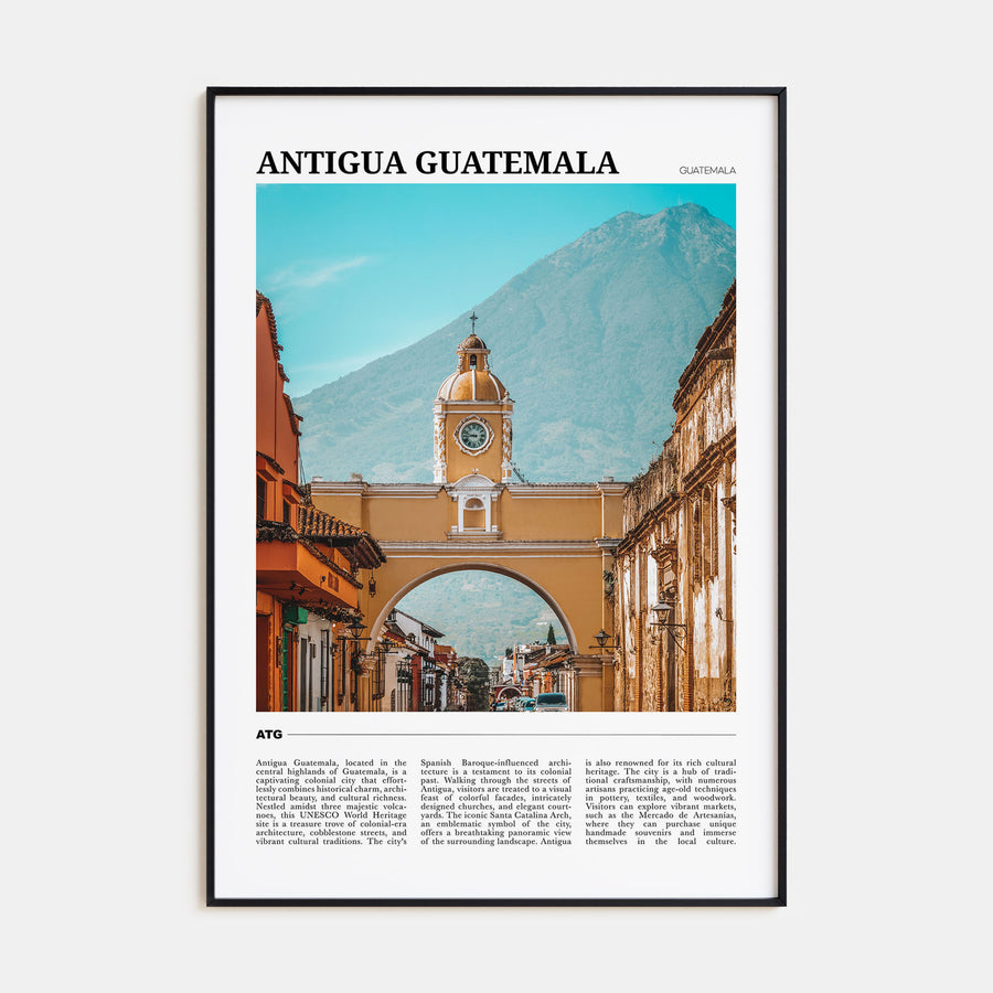 Antigua Guatemala Travel Color Poster