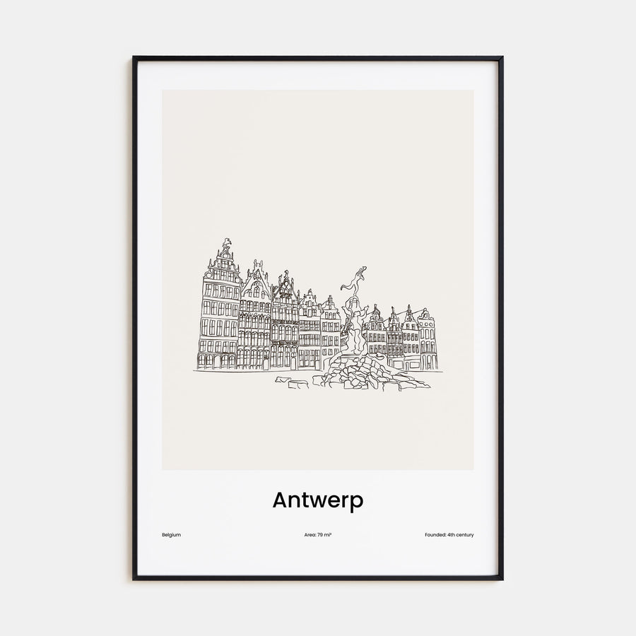 Antwerp Drawn Poster