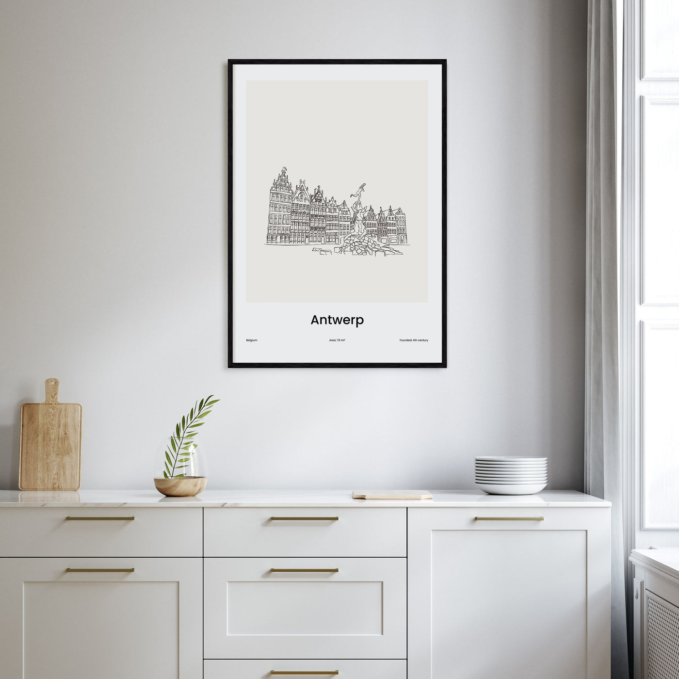 Antwerp Drawn Poster