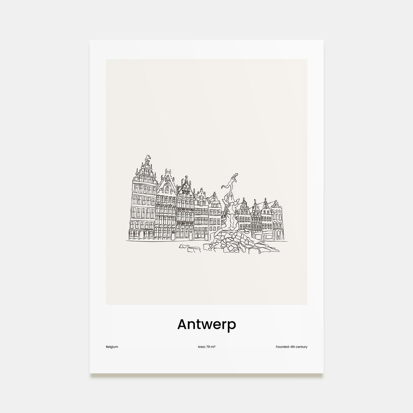 Antwerp Drawn Poster