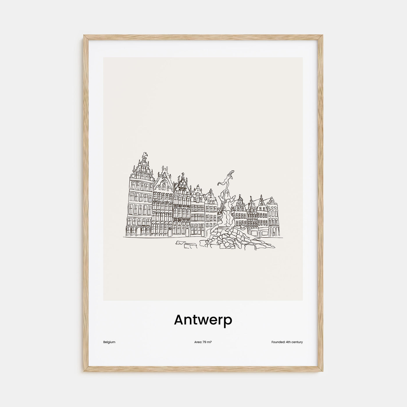 Antwerp Drawn Poster