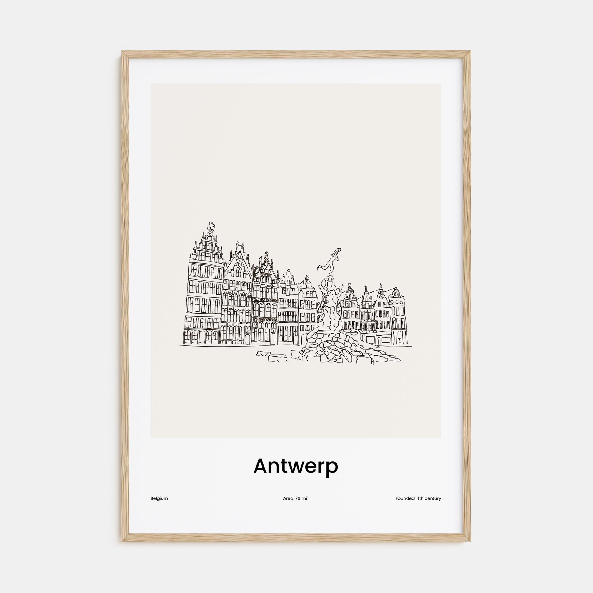 Antwerp Drawn Poster