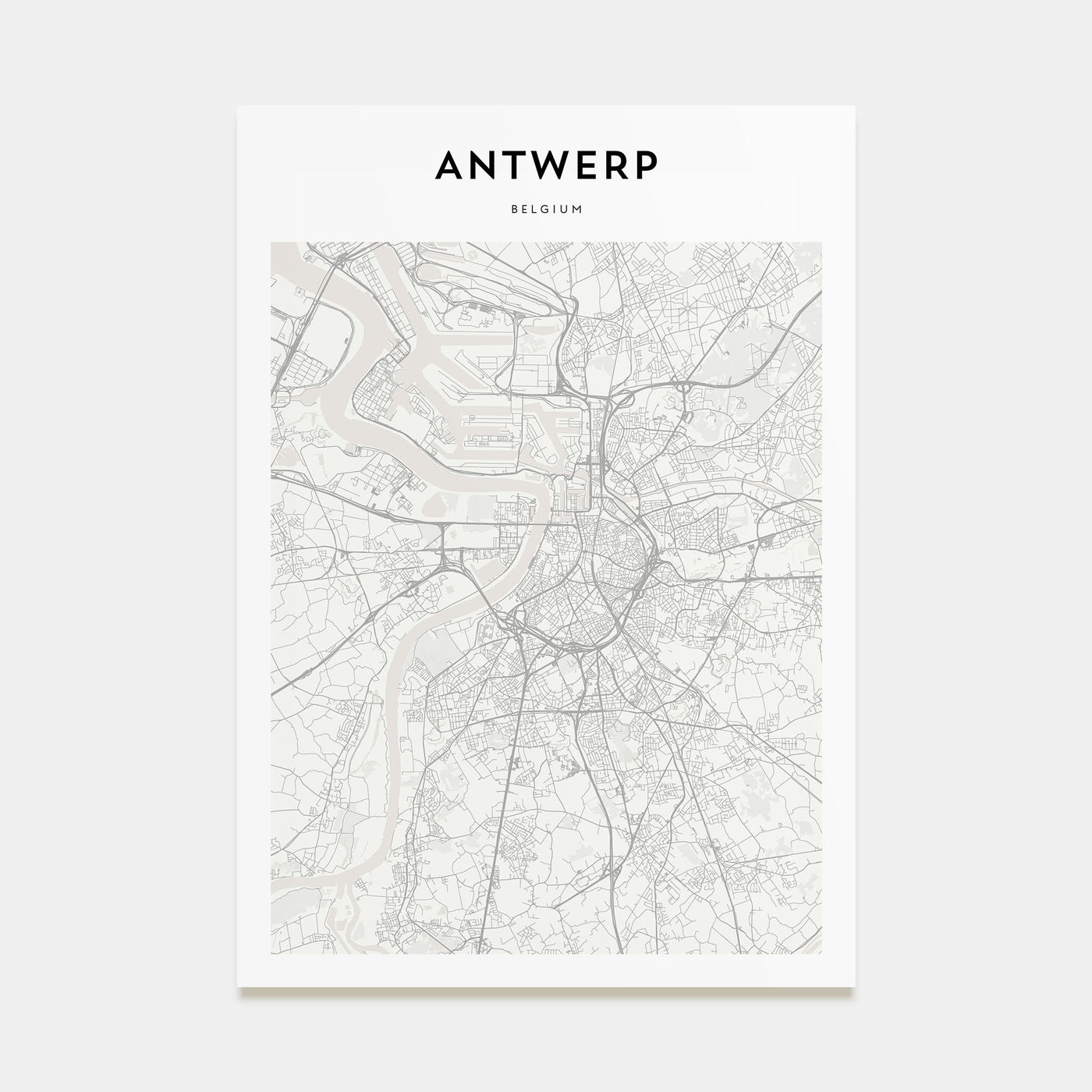 Antwerp Map Portrait Poster