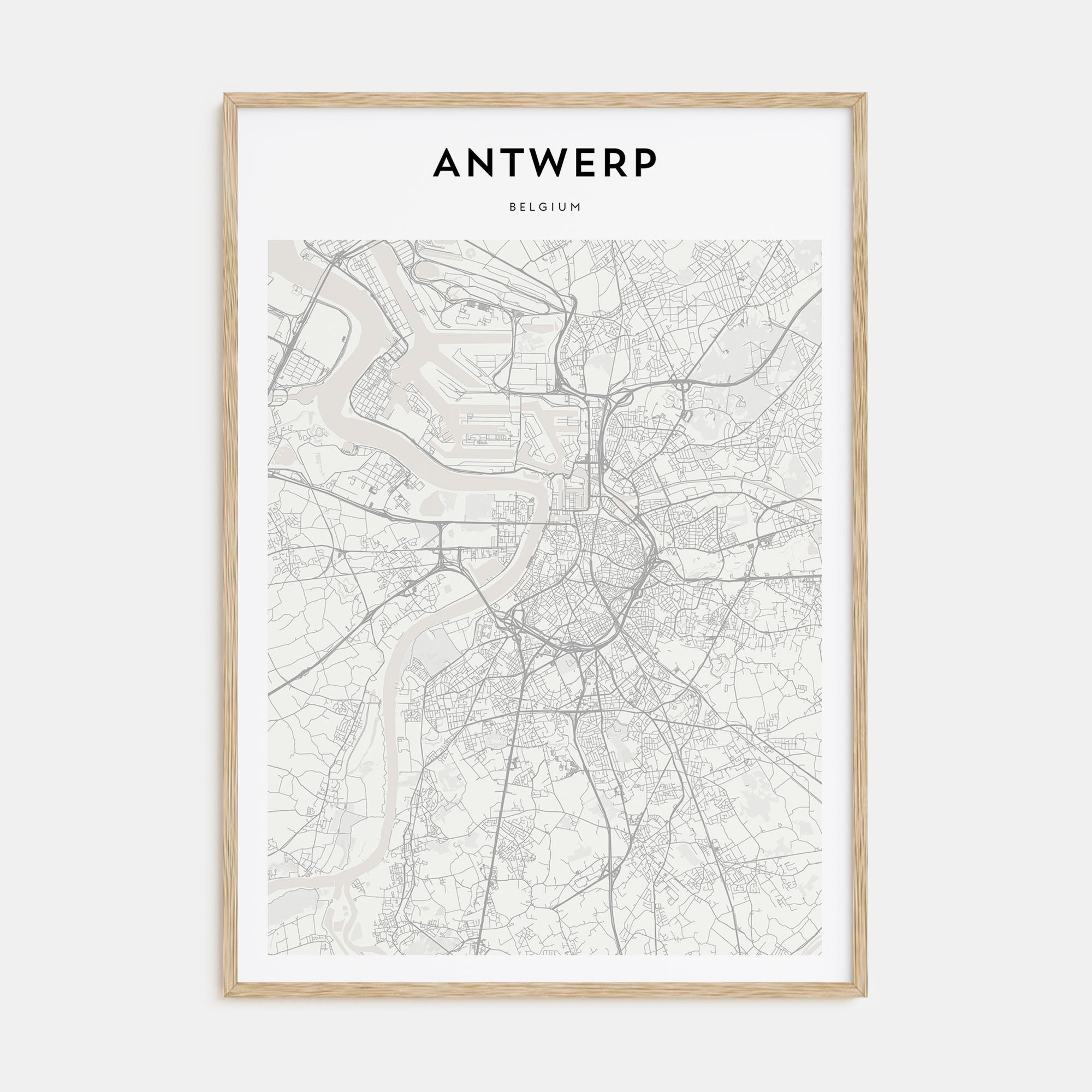 Antwerp Map Portrait Poster