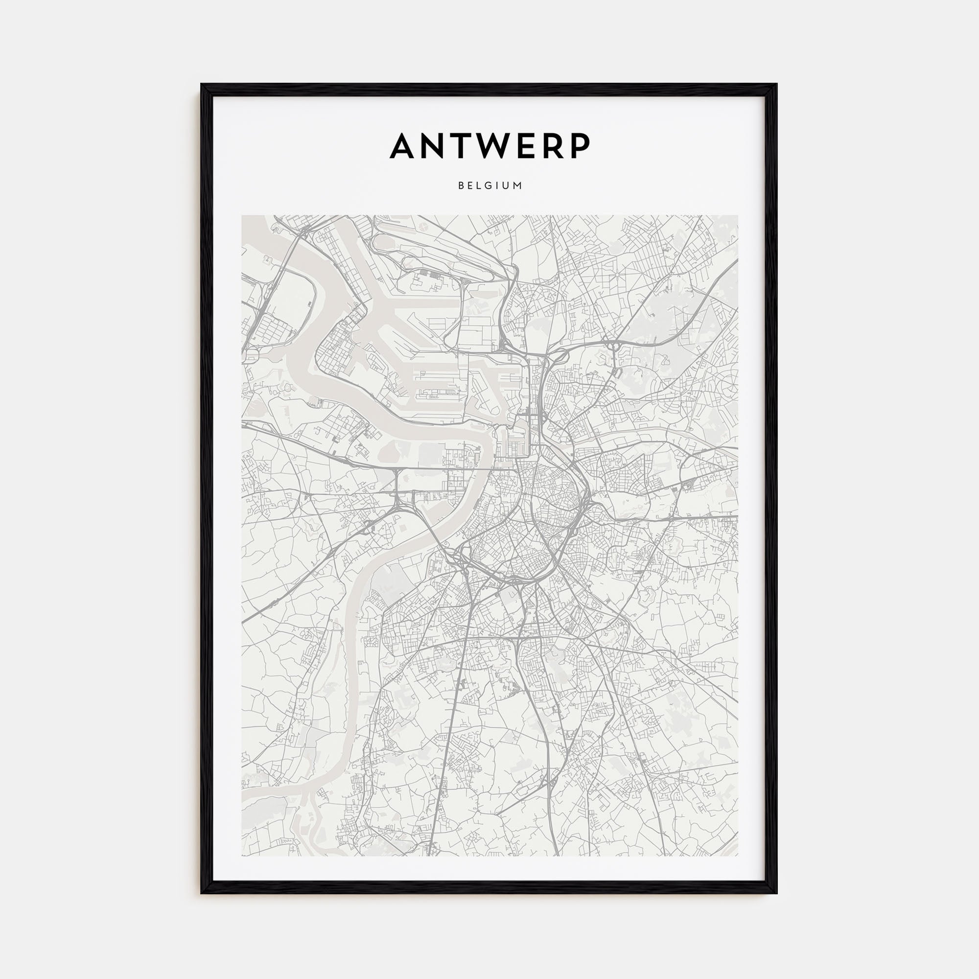 Antwerp Map Portrait Poster