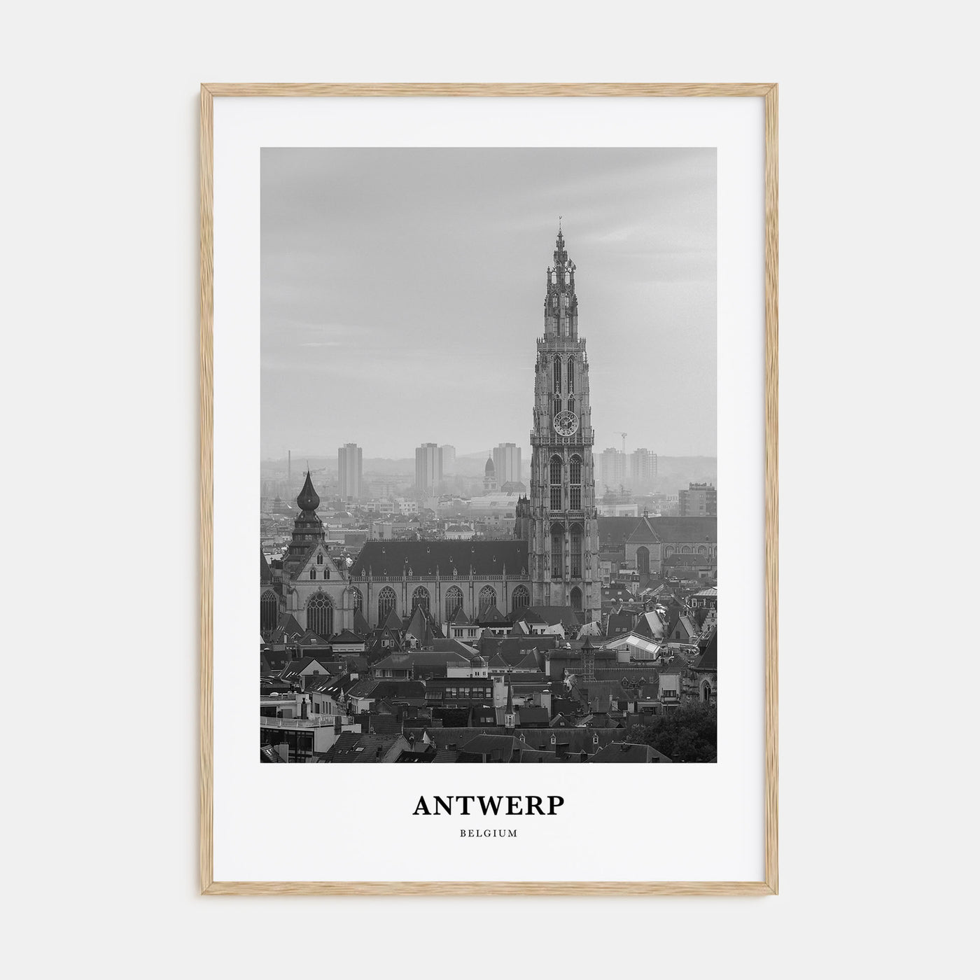 Antwerp Portrait B&W Poster