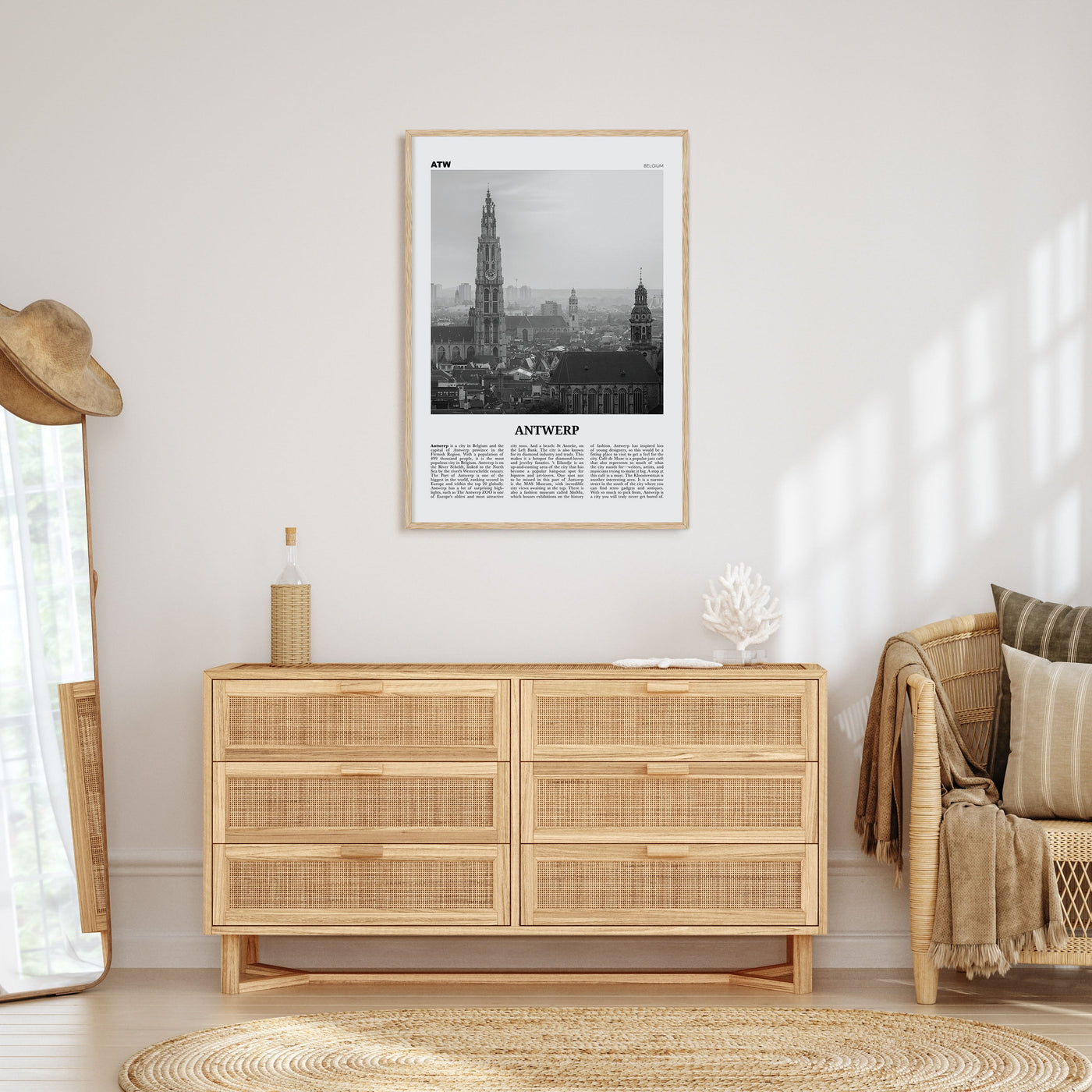 Antwerp Travel B&W Poster