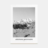 Apennine Mountains Portrait B&W Poster