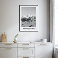 Apennine Mountains Portrait B&W Poster